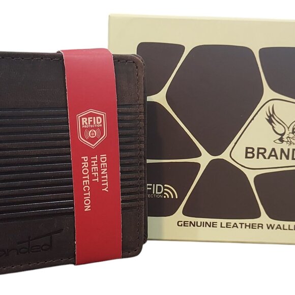 Men's Bi-Fold Genuine Cowhide Leather Wallet with RFID - Picture 2 of 8
